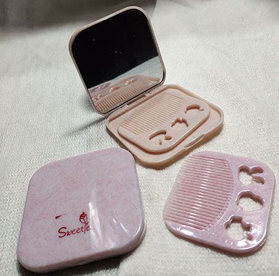 071镜梳组合套装镜子带梳子户外便携 洗护用具F2-2-4