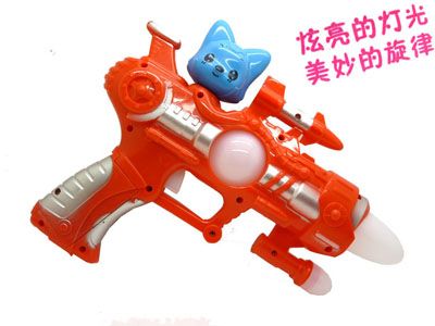 儿童电动玩具枪电动八音枪带音乐闪光发光玩具阿狸语音枪NO.90-30 E7-2-1