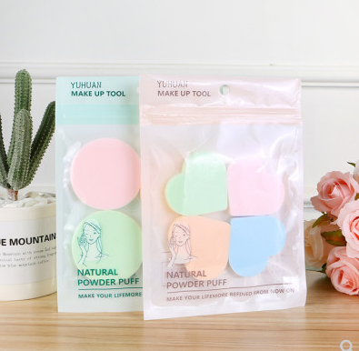 4个心形新款干湿两用彩色心形粉扑海绵化妆扑 细腻散粉扑六C2-1-2