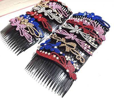 韩国发梳水钻插梳刘海梳盘发顶夹头饰品发卡发夹C6-2-3
