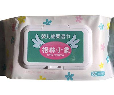 大包格林小象婴儿绵柔湿巾80抽特价婴幼儿湿巾B25-2-1