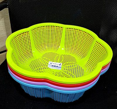 217六角加厚圆形篮大号洗菜篮子厨房沥水你塑料筛子器盆-六B28-2-1