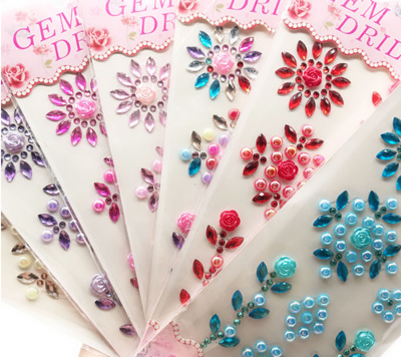 7#儿童化妆舞台钻石贴纸包邮卡通水晶宝石手机装饰手工粘贴奖励贴画c3-5-4