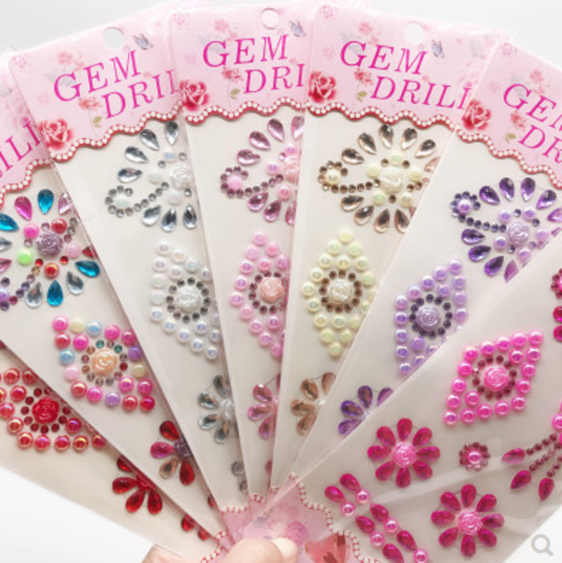 7#儿童化妆舞台钻石贴纸包邮卡通水晶宝石手机装饰手工粘贴奖励贴画c3-5-4