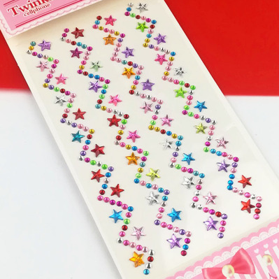 10#儿童贴纸幼儿彩妆贴手工粘贴钻石水钻贴画亚克力宝石水晶贴彩钻c3-6-4