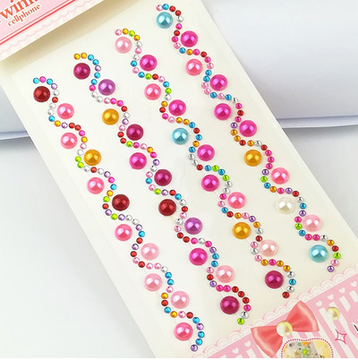 10#儿童贴纸幼儿彩妆贴手工粘贴钻石水钻贴画亚克力宝石水晶贴彩钻c3-6-4