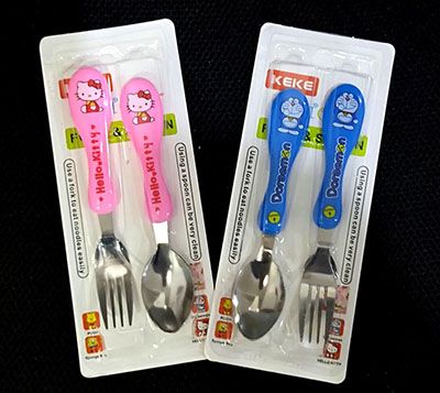 童趣餐具2件套件套 环保耐用饭勺餐叉调羹套装-600/件A17-3-3