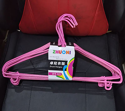 825卓尼衣架10个装浸塑铁丝晒晾衣架B21-3-1