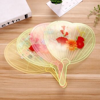 33.5*22cm摔不破清凉扇子创意礼品夏季扇子-心形 800/箱A10里空