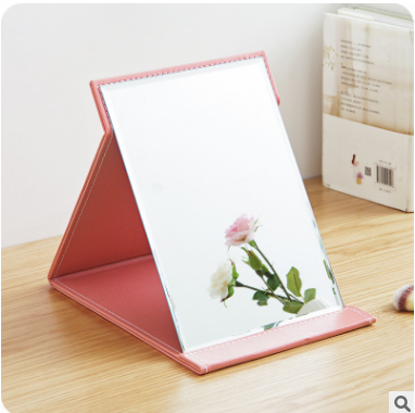 9906---24.7*18cm皮革折叠台式桌面 随身化妆镜梳妆镜时尚镜E2-2-3