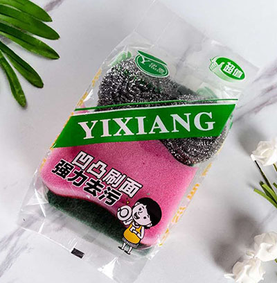 （300/件）YX-911伊香坊清洁套装2个钢丝球1块去污海绵1块百洁布六B7-4-2