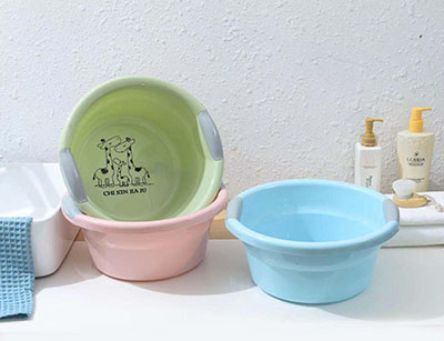 7020北欧色双扶手脸盆洗衣盆家用洗菜盆洗衣服盆塑料盆子洗脚盆八B21-1-1