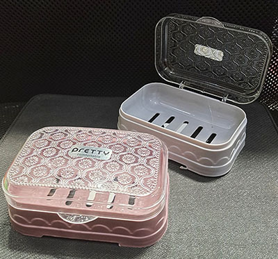 2229大号肥皂盒带盖卫生间沥水香皂盒六B9-4-2