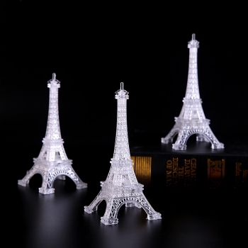 LED 无线 床头夜灯 单色七彩发光埃菲尔铁塔小夜灯六B27-1-2