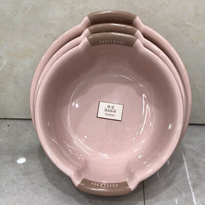 CX-6223圆形39*13.5cm加厚带把手塑料脸盆家用清洁盆子洗菜脸洗脚盆八B29-4-1