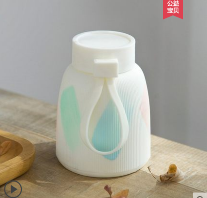 玻璃茶杯韩版简约创意大肚超萌塑料防烫便携可爱少女心B16-4-1