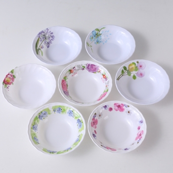 6寸仿瓷碗 防摔 花密胺碗汤碗18cm/六B41-4-1