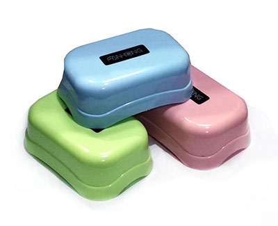 塑料肥皂盒马卡龙色实用沥水肥皂盒浴室带盖肥皂盒0205/A12-1-5