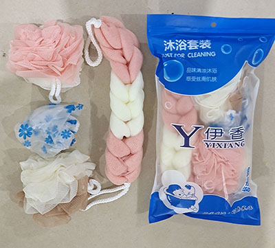 （80/件）YX-585伊香40*15cm高级沐浴套装4件套浴帽羽球浴条六B28-4-3