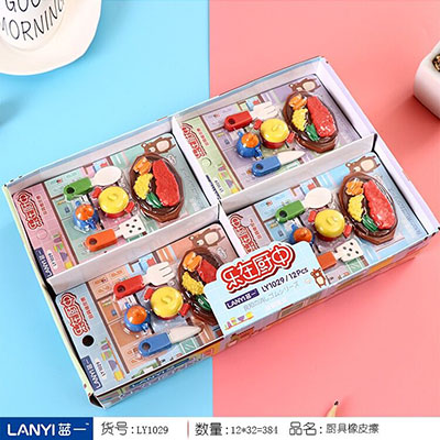 LY1029橡皮擦套装礼盒开学礼品造型小学生专用文具用品奖品批发六B14-1-4-2-4