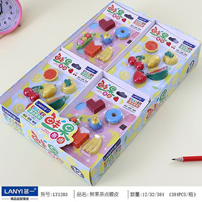 LY1203橡皮擦套装礼盒开学礼品造型小学生专用文具用品奖品批发六B14-1-4-2-4
