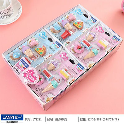 LY1211橡皮擦套装礼盒开学礼品造型小学生专用文具用品奖品批发六B14-1-4-2-4