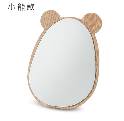 326木质化妆镜桌面大号梳妆镜 可爱卡通台式化妆小镜子公主镜A17-2-4