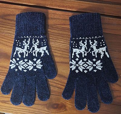 加厚羊绒针织小鹿学生情侣手套保暖手套六B23-4-2