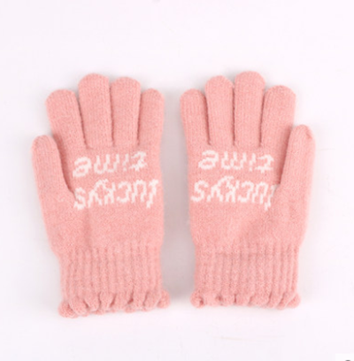加厚双层保暖针织手套女孩子小学生儿童手套c2-2-4