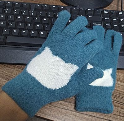 纯羊绒冬季儿童保暖手套c2-6-6