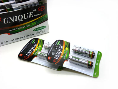 正品 UNIQUE电池 UNIQUE 5号(AA)碱性电池 聚能环 两节1卡装 -5号A5-1-3后