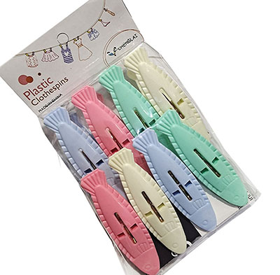 （ 144/件）8个大号塑料衣夹飞鱼晾衣夹塑料晒衣夹时尚创意鱼形夹子131 B11-4-2