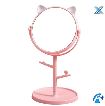 807新款卡通台式化妆镜子 高清单面梳妆镜美容镜 学生宿舍桌面镜大号六A9-1-2