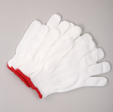 两双袋装白色劳保手套工地防护手套-360/件10/包A14A15空