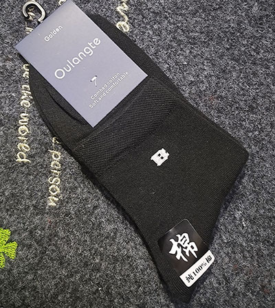 男士休闲运动中筒袜纯棉纯色商务袜子秋冬季厚六B33-1-3B34-2-3