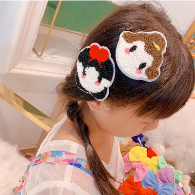 日韩网红BB卡通毛线公主发夹可爱儿童碎发夹边夹发卡发饰C4-3-6