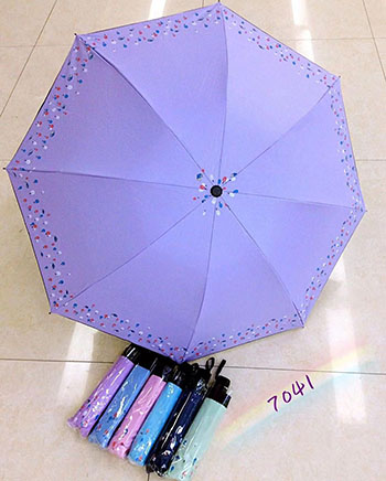 7041防晒防紫外线折叠雨伞女晴雨两用8股太阳伞混色A7-1-4