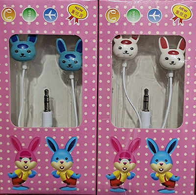 兔头卡通款通用款有线耳机六B30-3-5