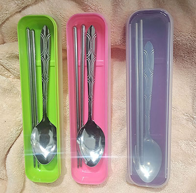 便携式旅行2件套不锈钢 筷子勺子盒装套装B27-3-2