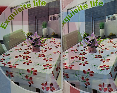 家居小清新180*180cm 加厚桌布易清理客厅餐桌防油PV餐桌布350/件八B13-1-2