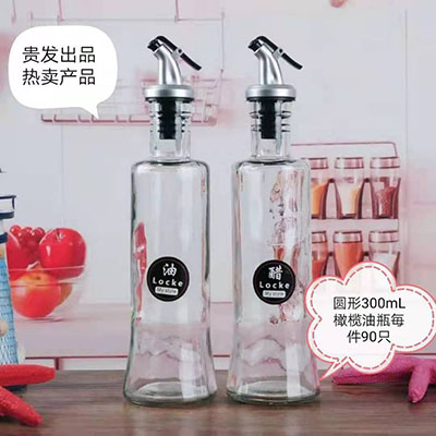 特价日式防漏油壸玻璃油壶酱油瓶醋瓶300ML六B6-1-1