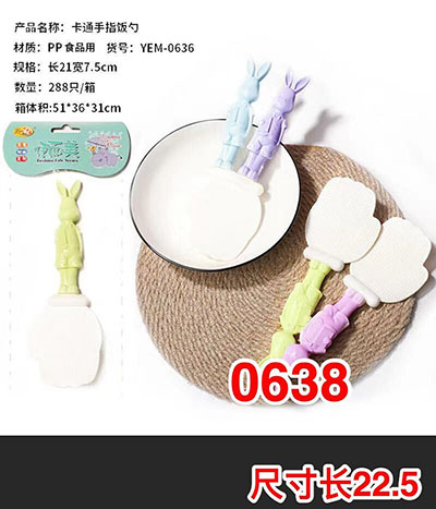 0638健康耐高温厨房不沾兔头手指饭勺A3-3-2