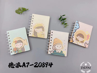 德派万品A7-20893烫金萌萌哒侧翻线圈笔记本85*110mm80张c2-1-4