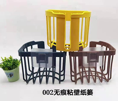 002圆形纸巾架免打孔放抽纸卷纸置物架镂空沥水放化妆品杂物整理架200/件六B9-4-2