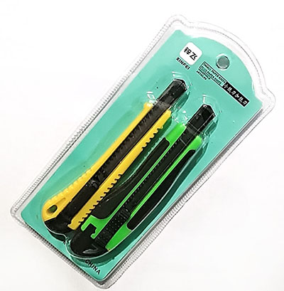 XTF-023 实厚型美工刀 2个装塑料手柄 办公美工刀/100套/盒400套/箱六B1516空-2