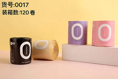 0017爆款超大卷平口彩色加厚点断式垃圾袋120包/箱六B3-1-2