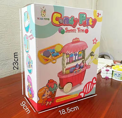 525-14儿童冰淇淋手推车玩具过家家仿真糖果车/120盒/箱B24-2-3