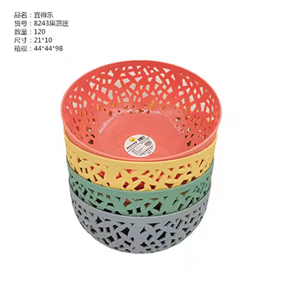 YDL-8243花边镂空几何款家居客厅厨房用水果清洗收纳PP果盘120个/箱六B6-1-1