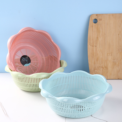 （200个/箱）YDL-8226花边形镂空洗菜篮塑料厨房水果蔬菜洗菜盆沥水篮六B5-4-1