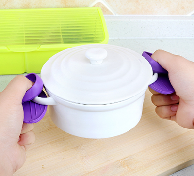 微波炉硅胶隔热碗盘夹夹盘子 碗碟隔热夹防热手套（个）六B28-2-3